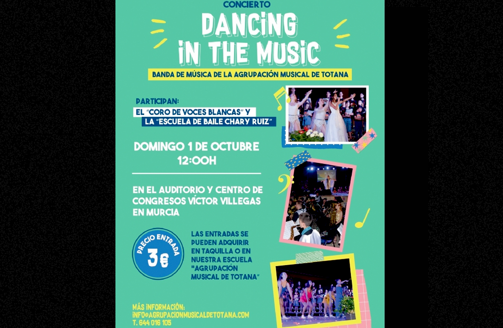 La Banda de la Agrupación Musical protagonizará el concierto “Dancing in the music” en el “Víctor Villegas” 